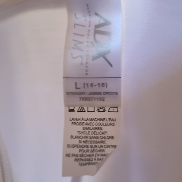 ADX ALLISON DALEY EXPRESS Slims White Pants Wide Elastic Band Sz L 14-16 - Picture 5 of 6